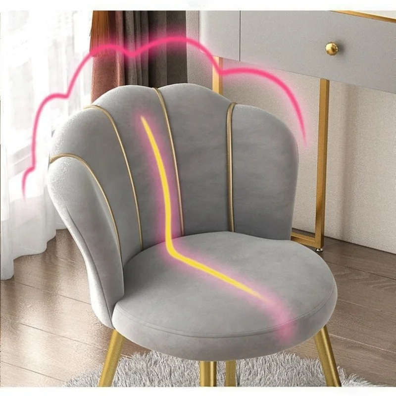 كرسي مكياج، كرسي طاولة زينة لغرفة النوم، مقعد فني للأظافر بمسند ظهر منزلي حديث بسيط، مقعد تزيين فاخر للفتيات