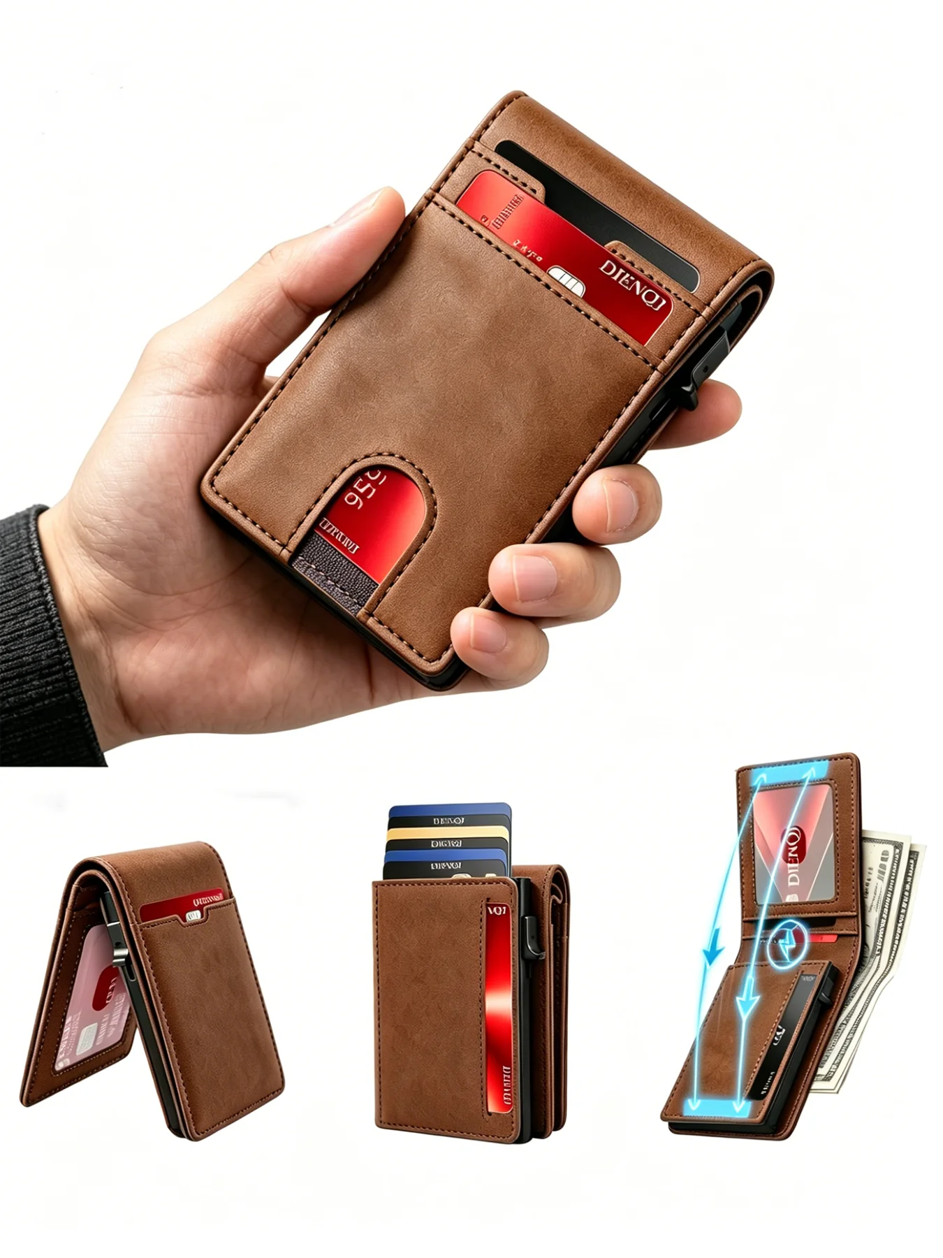 Card Case Minimalist - Minimalist Bifold Card Holder Anti-Skimming Protection