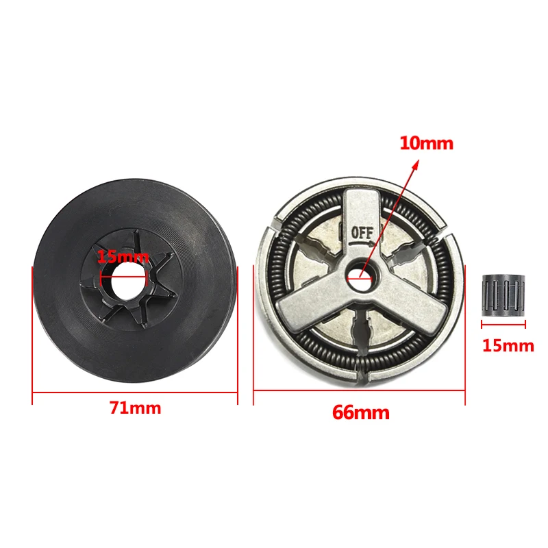 XCAN Clutch Drum+Clutch Cover+Needle Bearing Kit For Chainsaw 4500 5200 5800 45cc 52cc 58cc Chainsaw Spare Parts