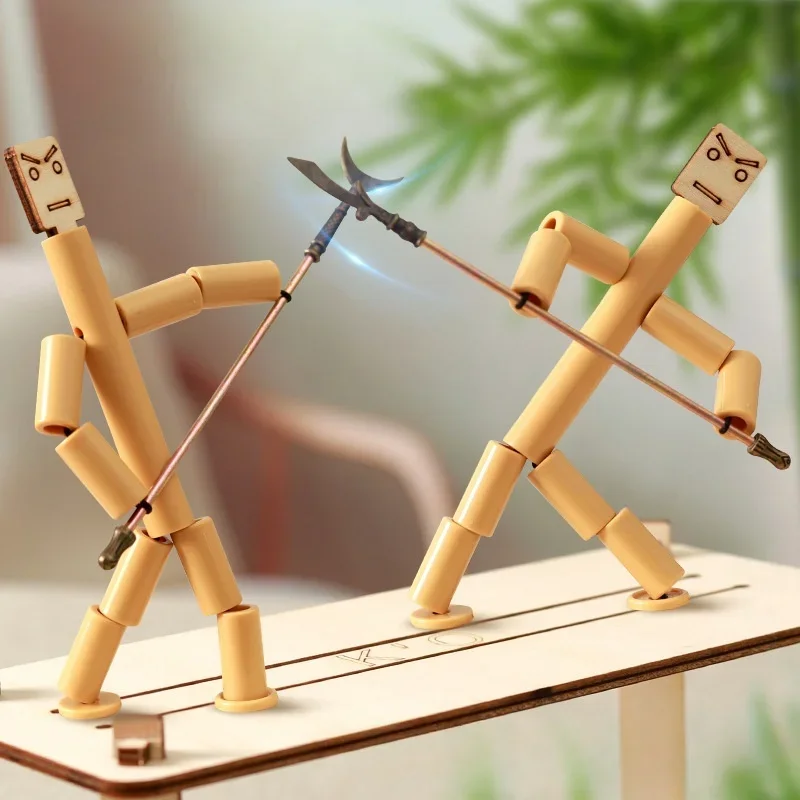 Bataille de ballons – Marionnettes d'escrime en bois faites à la main pour deux, jeu de bataille de ballons pour deux, jeu de bataille de robot en Bataille de ballons – Marionnettes d'escrime en bois faites à la main pour deux, jeu de bataille de ballons pour deux, jeu de bataille de robot en
