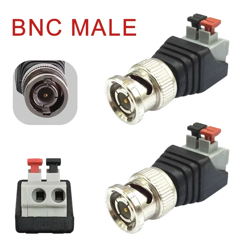 BNC Video Cable Copper Core Interface Pressed Connected Q9 Plug 75-5 BNC Connector Analog Surveillance Camera Welding-free