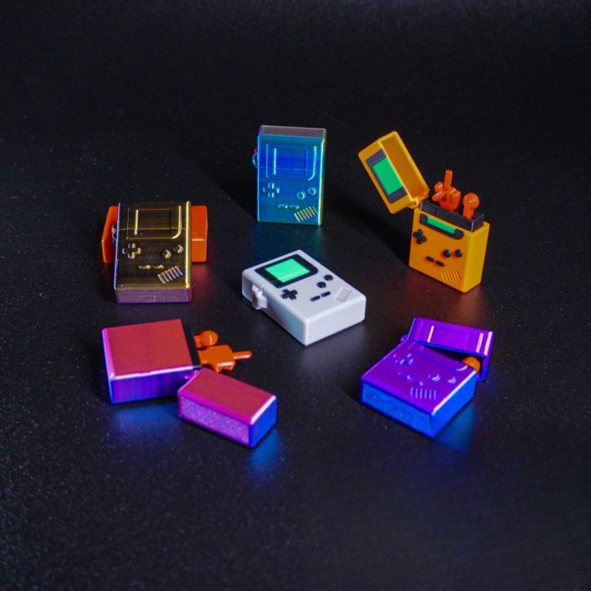 3D Printed Popular Retro Game Console Creative Trick Lighter with Middle Finger, A Decompression Gift