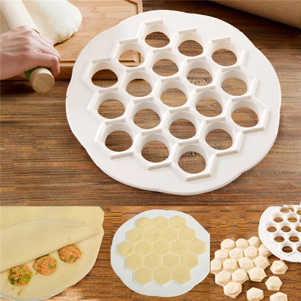 New Design Kitchen DIY Friendly Fast Make Dumplings Jiaozi Machine Pastry plastic 19 Holes Maker Mold