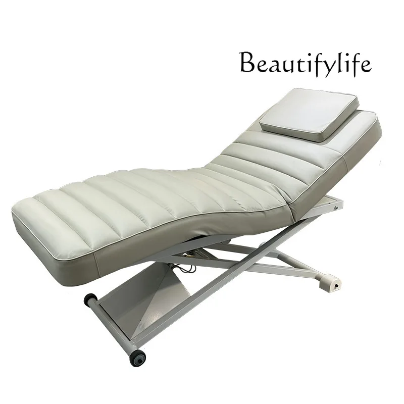 

Electric beauty bed with hole breathing hole free foot control adjustment SPA massage recliner bed surface heating