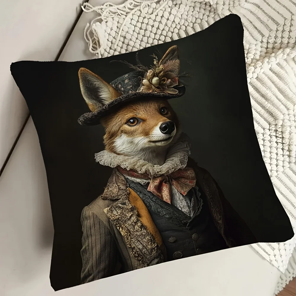 

One piece of Victoria fox pillowcase, suitable for sofa, living room and bedroom decoration (without filling material)