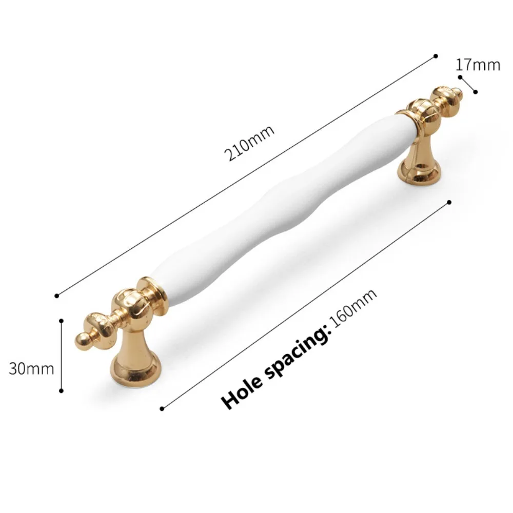 Modern Ceramic Cabinet Door Handles Light Luxury Minimalist Wardrobe Door Handle Ceramic Material Multifunctional Drawer Handle