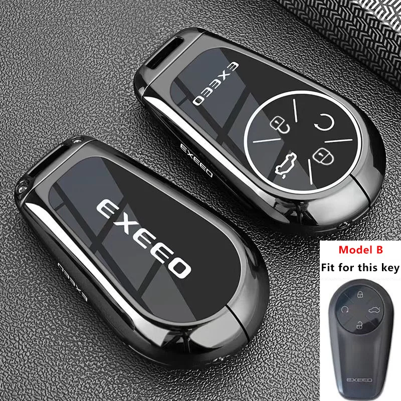 Autoschlüsseletui aus Zinklegierung für Chery Exeed Exlantix ET RX CDM VX LX TX TXL PHEV Schlüsselanhänger Ringhalter Fob Shell Zubehör – Detail 6