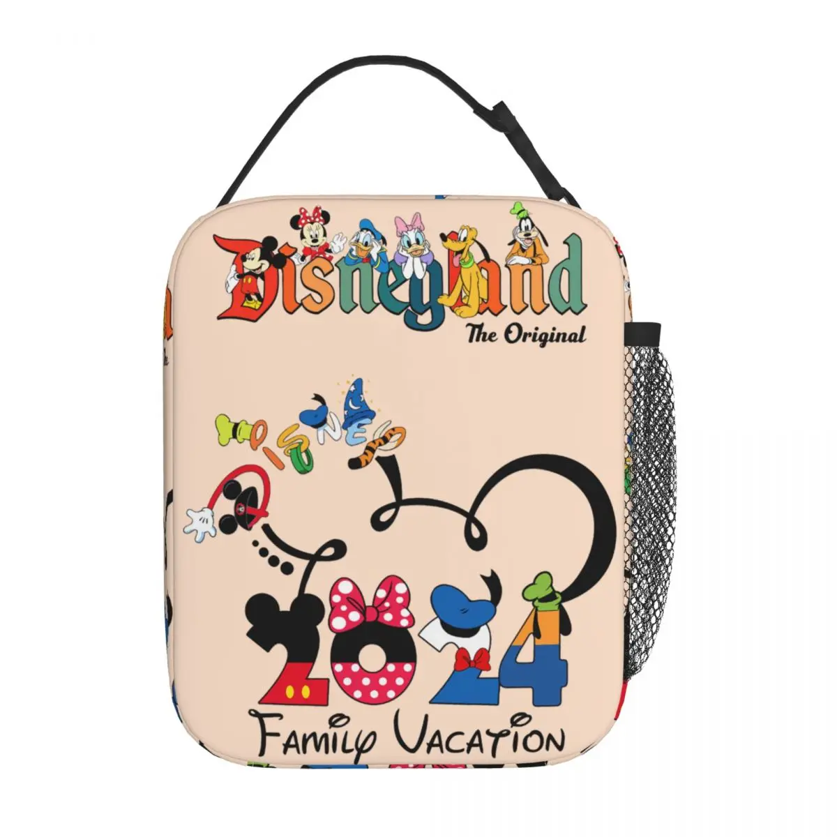 2024 New Insulated Lunch Bag For Kids Girls Boys Micky Minnie Mouse Print Food Storage Bags Cooler Thermal Bento Box