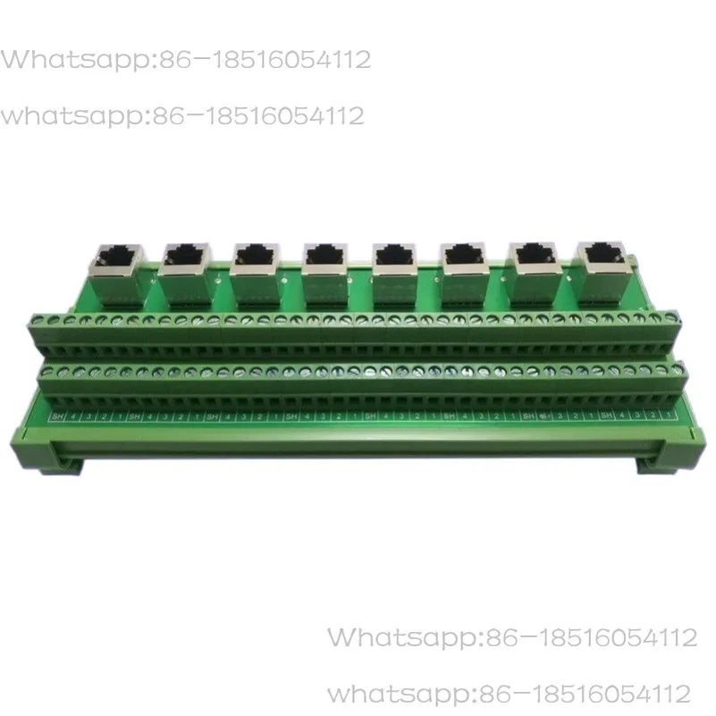 RJ45 Terminal Block 8P8C Adapter Board, Network Interface Terminal, Network Route Wiring Module Frame