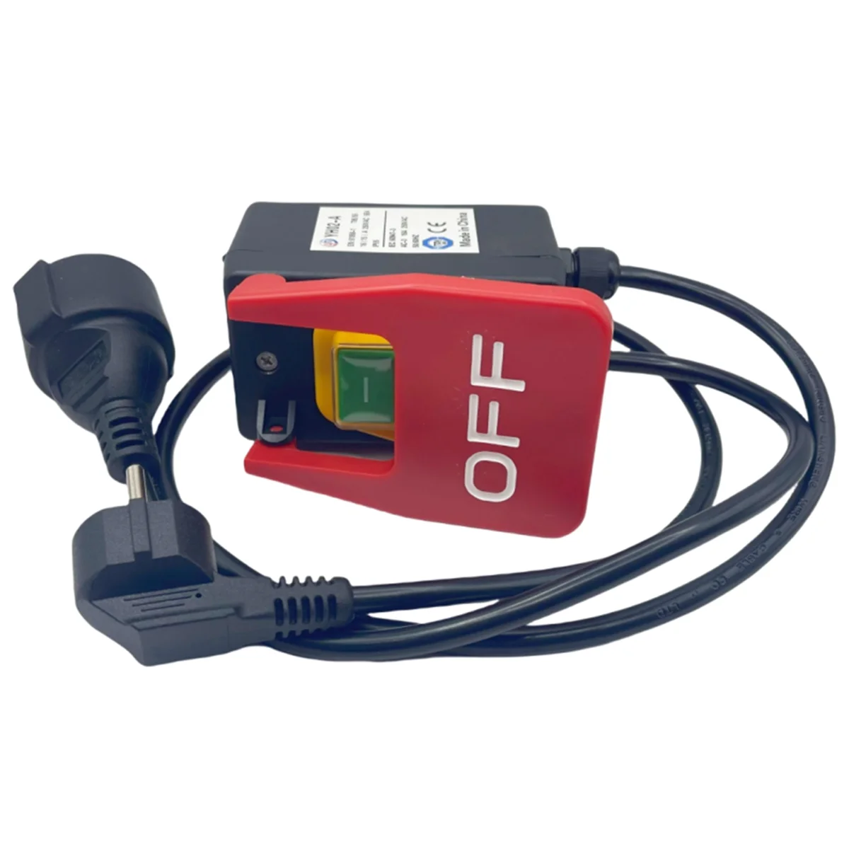 FLLF 220V Sakelar On/Off Fase Tunggal, Sakelar Pengaman, Sakelar Tegangan Nol dengan Soket, Sakelar Mati Darurat Steker UE