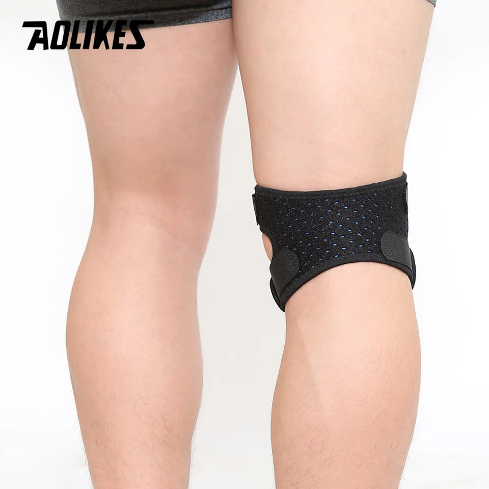 AOLIKES 1Pcs Adjustable Patella Knee Strap with Double Compression Pads Knee Support for Running Basketball Football Cycling