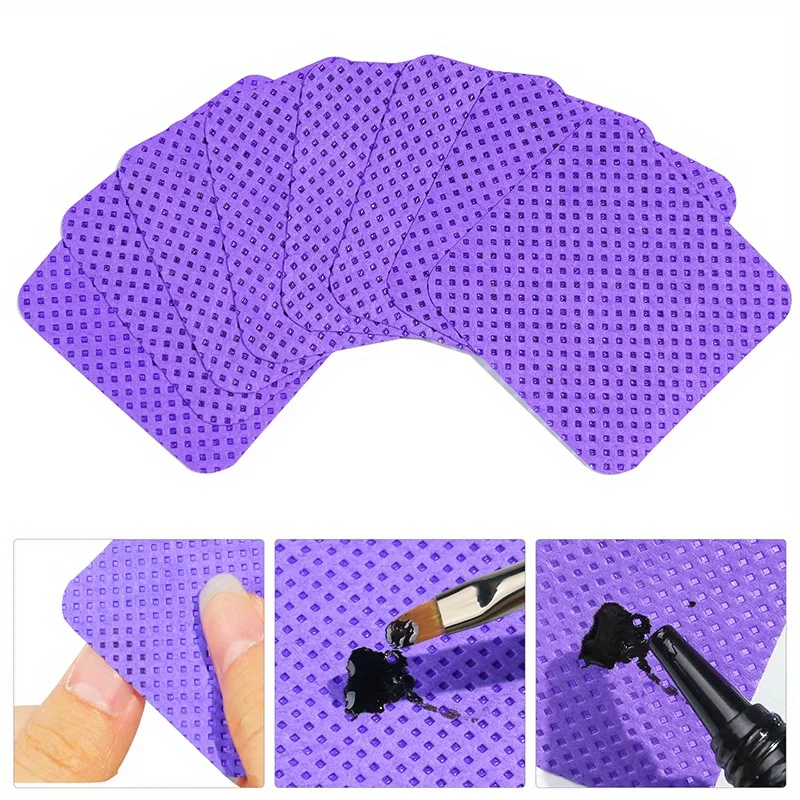 600pcs Nail Eyelash Glue Bottle Mouth Wiping Cloth, Nail Magic Wiping Cotton Pad Without Shedding, Nail Cleaning Cotton Pad