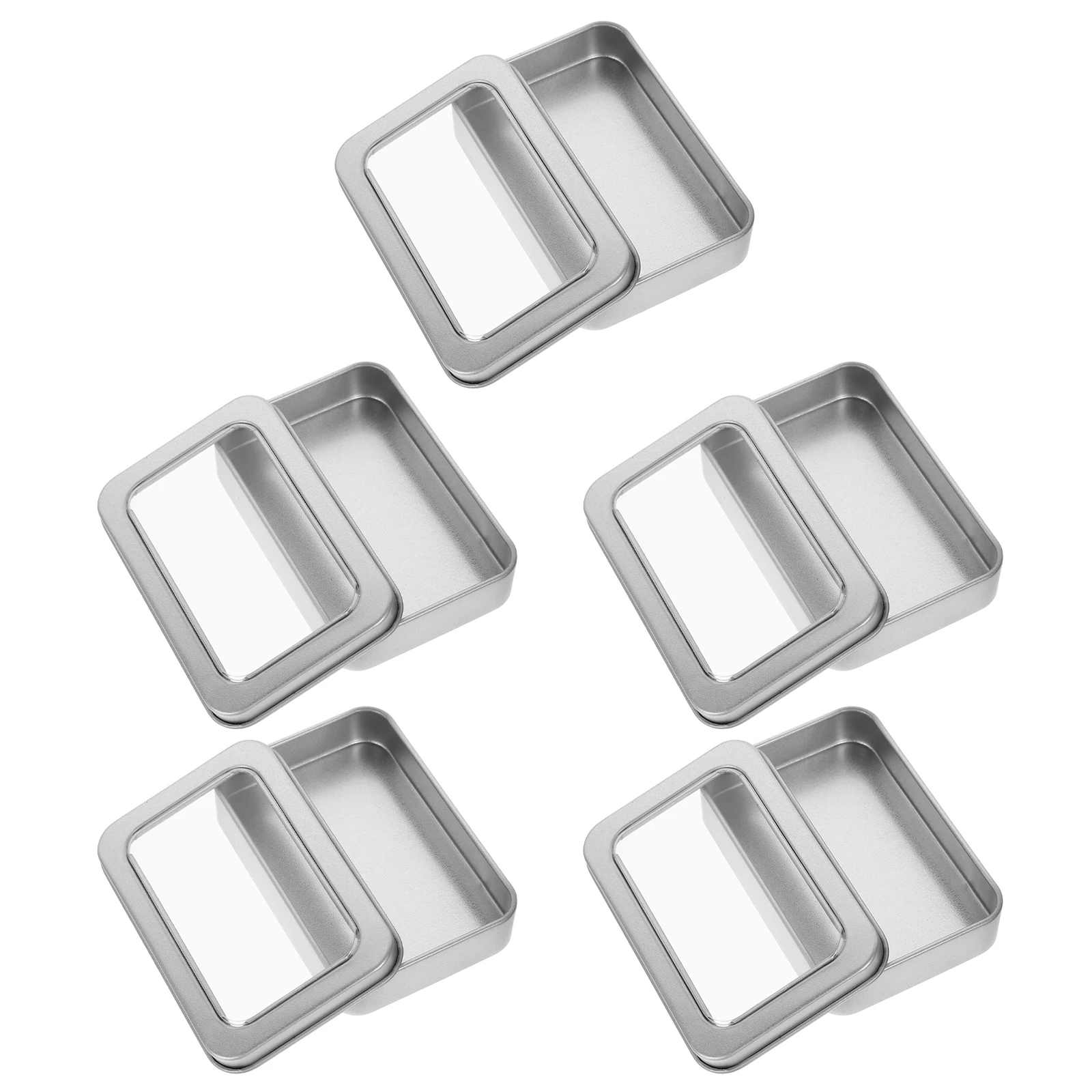 

5Pcs Iron Card Box Durable Rectangular Case Storage Organizer for Playing Cards Game Cards Beads Buttons Game Card Holder