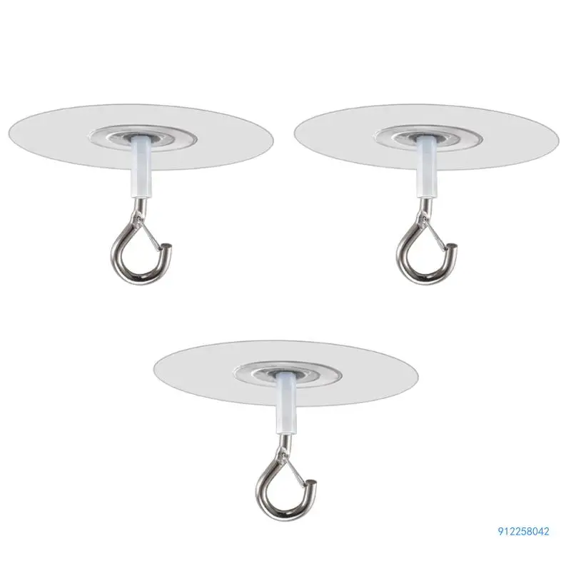 3Pcs/set Clear Adhesive Hooks for Wall or Ceiling Damage Resistant hangers Hooks Drop shipping