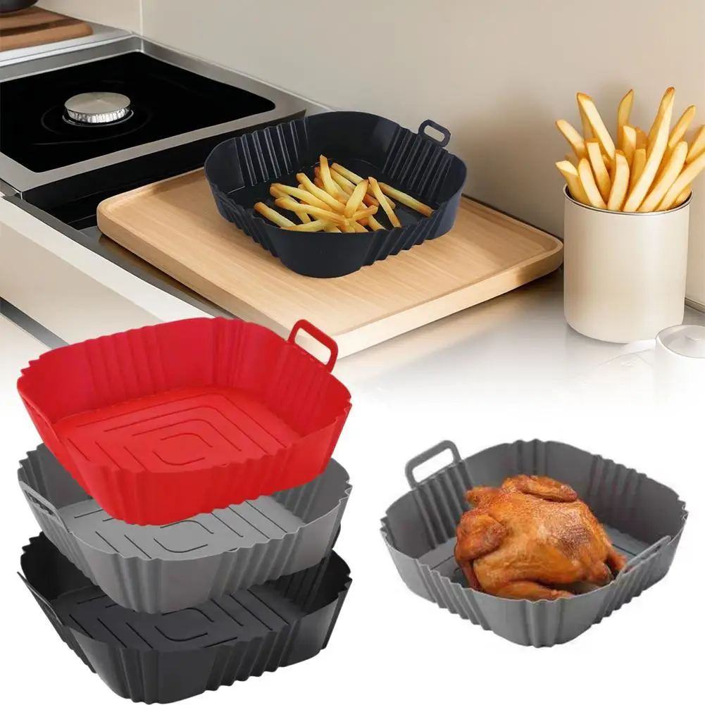 Accesorios Reutilizables para Freidoras de Aire: Revestimiento de Silicona Antiadherente para Freidoras de Aire, Horno, Bandeja de Horneado, Pizza y Pollo
