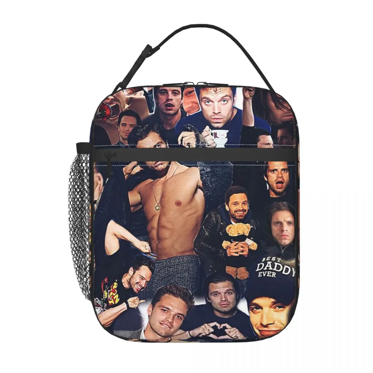 Sebastian Stan (collage Design) Insulated Lunch Bag for Women Kids Leakproof Food Boxes Thermal Lunch Box Tote