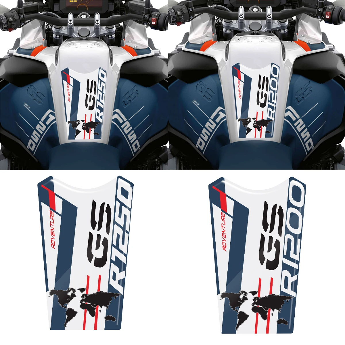 

For BMW R1250GS R1200GS Adventure 40 Years GS Blue Red White 2019 2020 2021 2022 Motorcycle Gas Tank Pad Protection Decals