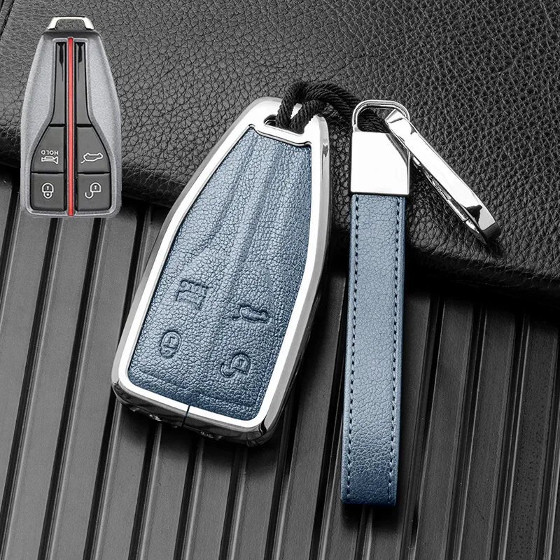 

1pc Leather Car Remote Key Case Cover Shell For Hongqi H5 H9 HS5 HS7 H7 L5 HS3 L9 Keyless Protector Holder Auto Accessories