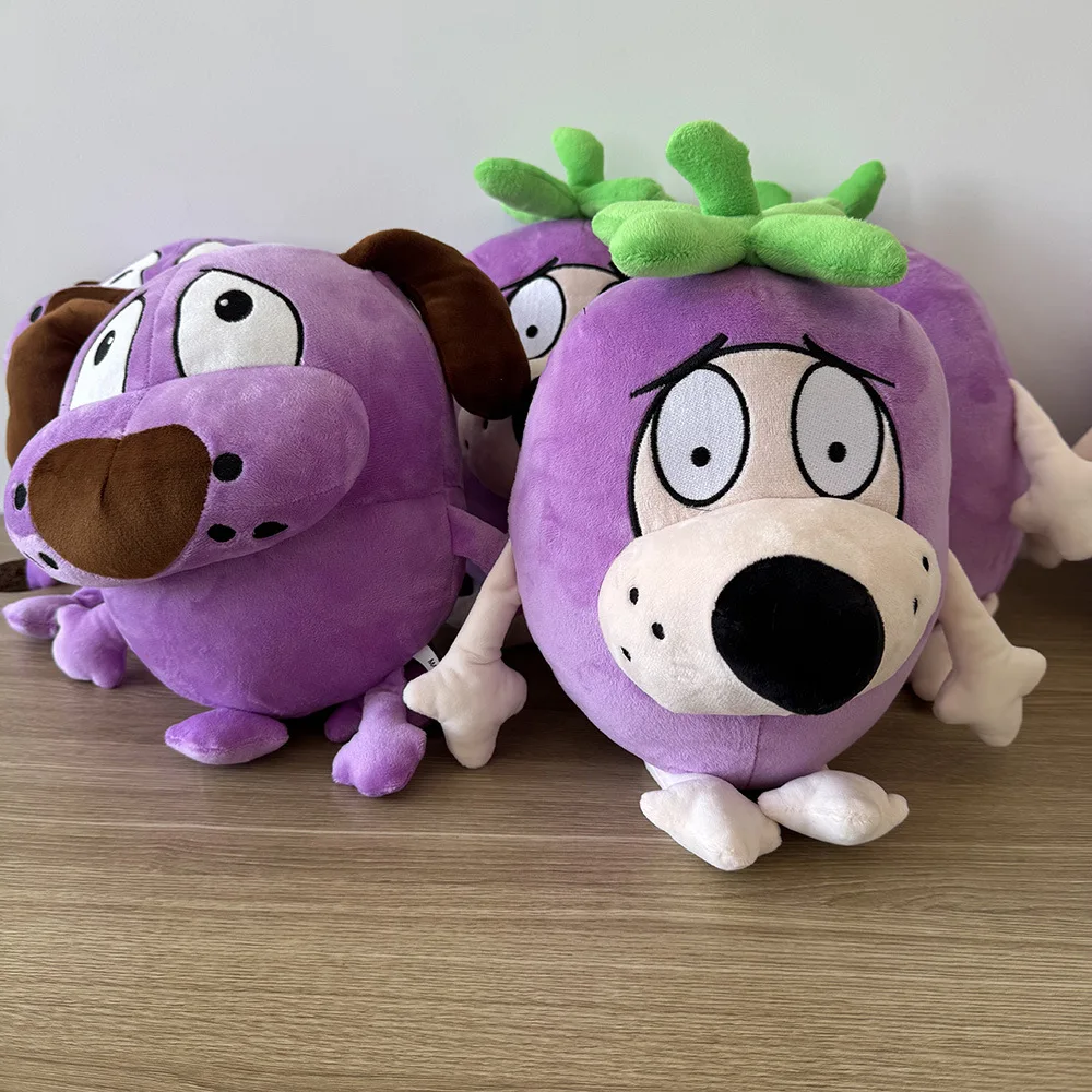 

Eggplant Courage Purple Dog Plush Toy Kawaii Fluffy Cartoon Animal Stuffed Doll Soft Comfort Plushie Kid Companion Birthday Gift