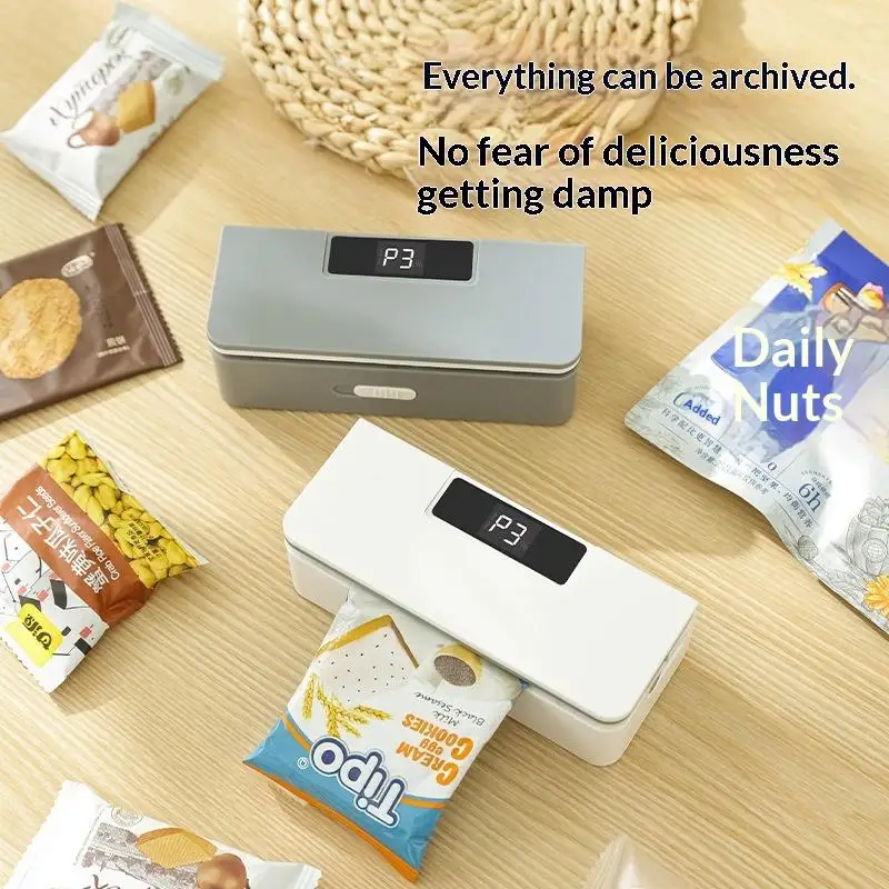 #1PC Mini Plastic Bag Sealer Heat Bag Sealing Machine Handheld Rechargeable Food Packaging Thermal Sealer For Kitchen Use 1PC