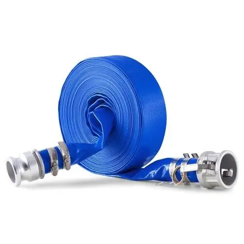 50ft Blue Backwash Hose 1.5in with Complete High-Quality Fittings for Pool Cleaning