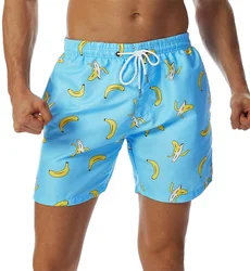 Pantalones cortos de playa con estampado 3D de piña para hombre, bañador Hawaiano Simple, traje de baño de hielo fresco, Verano