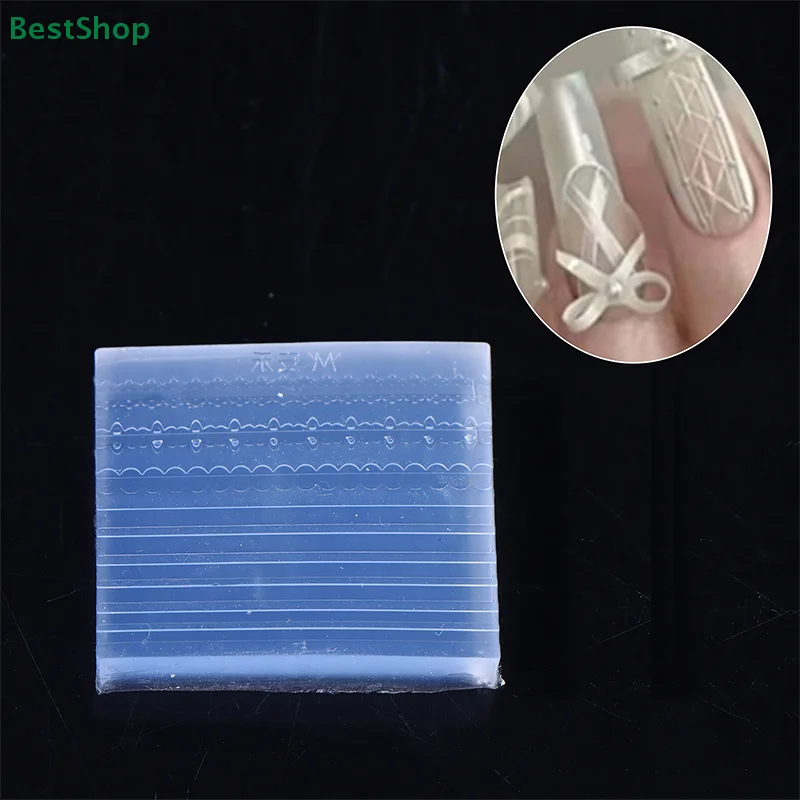 💦 Forma silikonowa 3D do zdobienia paznokci, wzór kokardki i koronki, do samodzielnego tworzenia dekoracji paznokci, przezroczysty szablon do manicure
