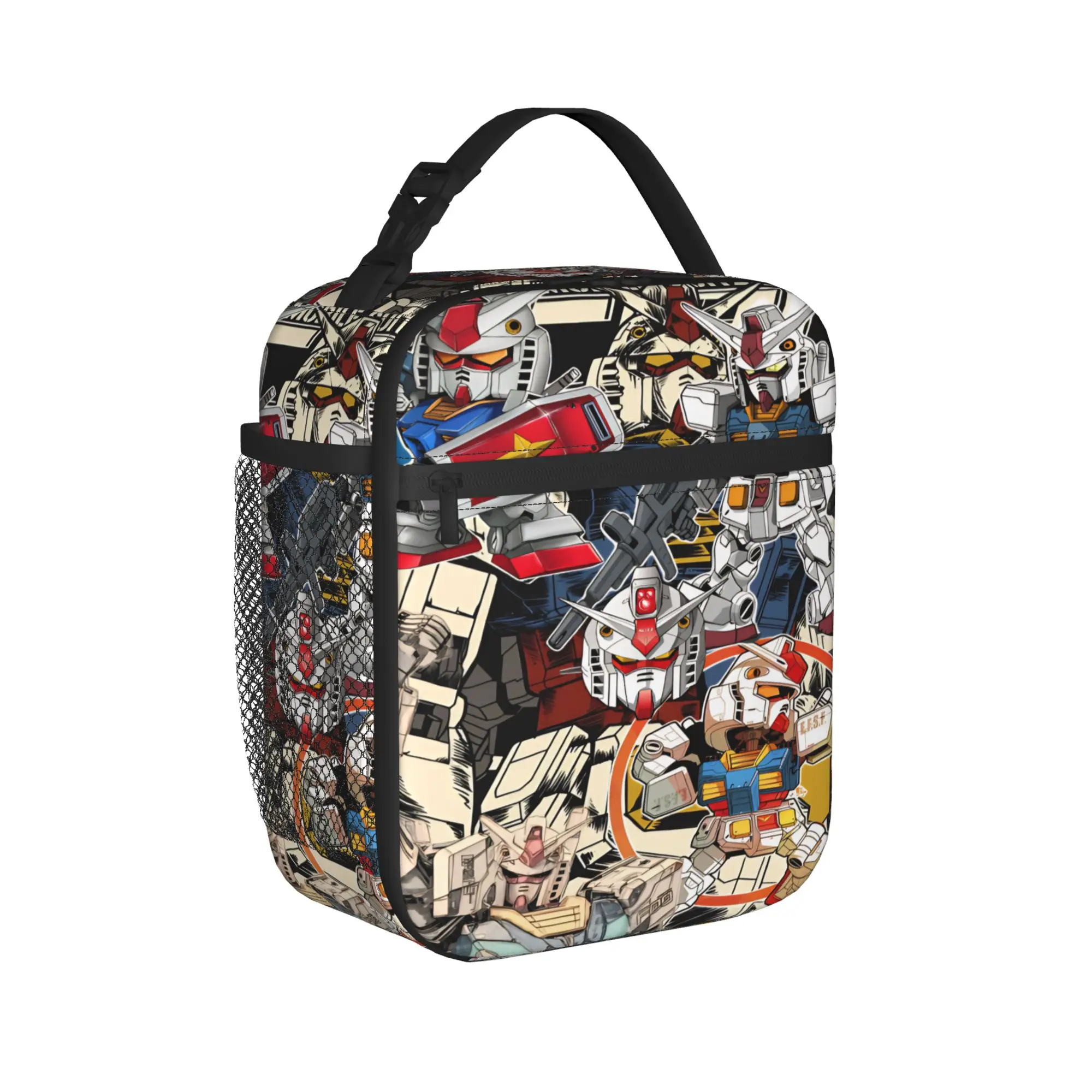 mobile suit gundams Insulated Lunch Bags for Men Women  Food Container Bags Reusable Thermal Cooler Lunch Box For Travel