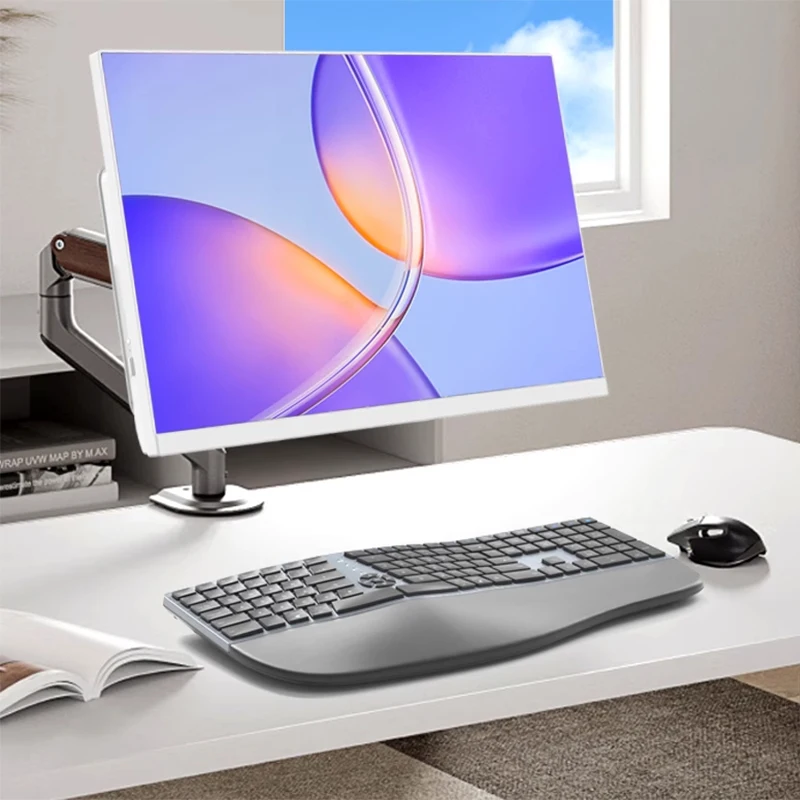 KW980 Ergonomic Keyboard Bluetooth Wireless keyboard and Mouse Combo Split Ergonomic Keyboards Rechargeable Mice for Windows Mac