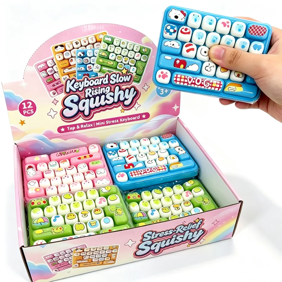 Cartoon Animal Diary 26 Grid Squishy Toy Slow Rise Squeeze Toy Keyboard Design Stress Relief Toy Creativity Decoration Gifts