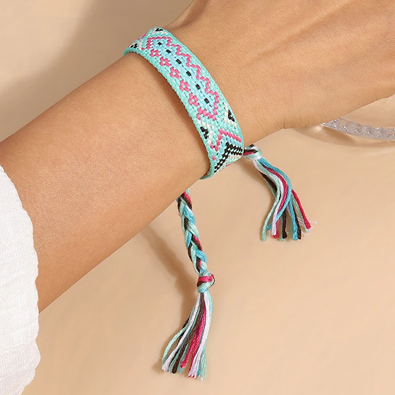 Aihua Heißer Verkauf Boho Bunte Handarbeit Gewebt Seil String Gestrickte Armband Armreifen Unisex Freundschaft Kinder Glück Schmuck Geschenke – Detail 20