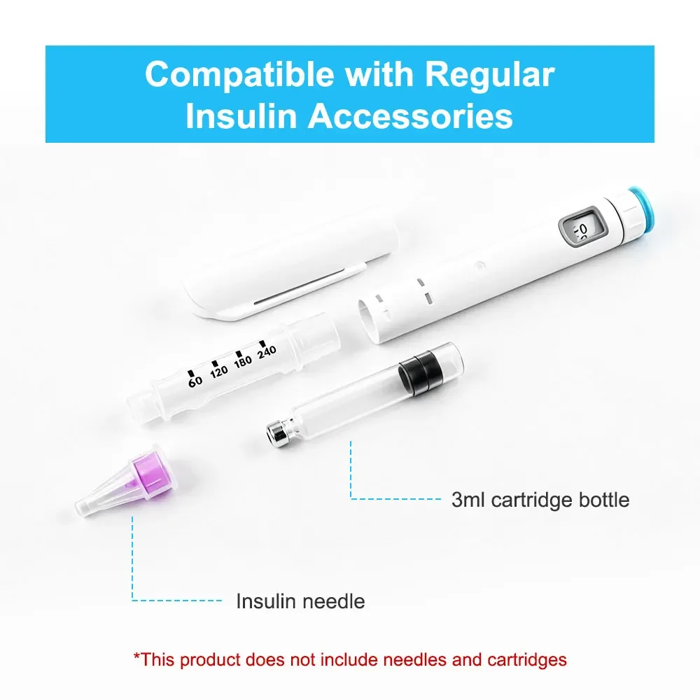 5-20 Stück Insulin-Injektionspen Einweg, 3ml Kartusche Insulin-Injektor Dosierkontrolle 60U einstellbarer Insulin-Injektionspen – Detail 2