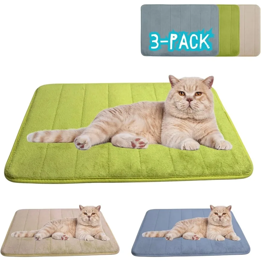 

Моющийся коврик для кровати для домашних животных 23,6 x 15,8 дюйма, 3 шт., для использования в помещении и на открытом воздухе, мягкий спальный коврик для кошек, маленьких домашних животных, котят, щенков, кроликов Co