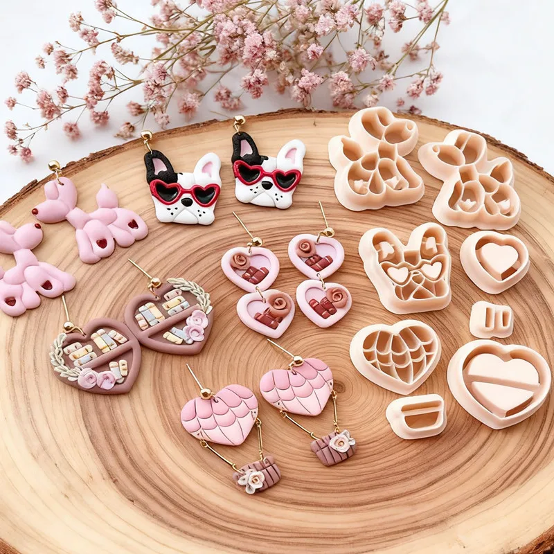 Walentynki serce Bookcake wycinarki z gliny polimerowej śliczna miłość pies balon DIY kolczyk wytłaczanie nóż ceramika narzędzia do robienia gliny — zdjęcie 4
