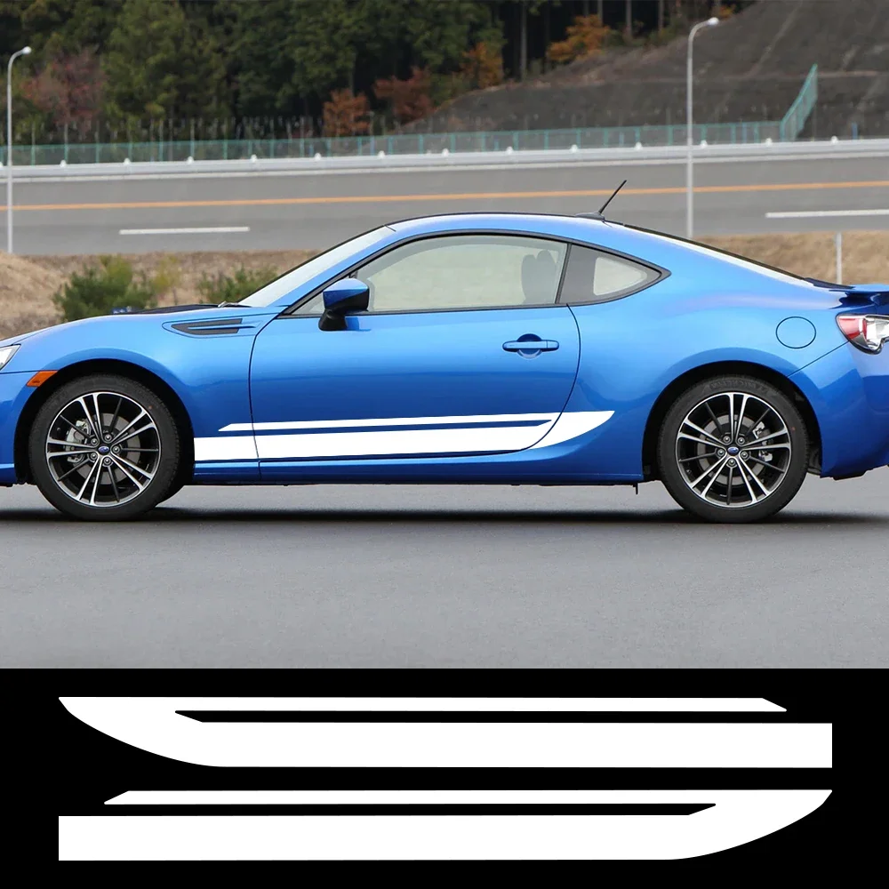 Side Door Body Car Stickers For Subaru BRZ STI Toyota 86 GT86 GR86 2Pcs Racing Stripe Style Vinyl Film Decals Car Accessories