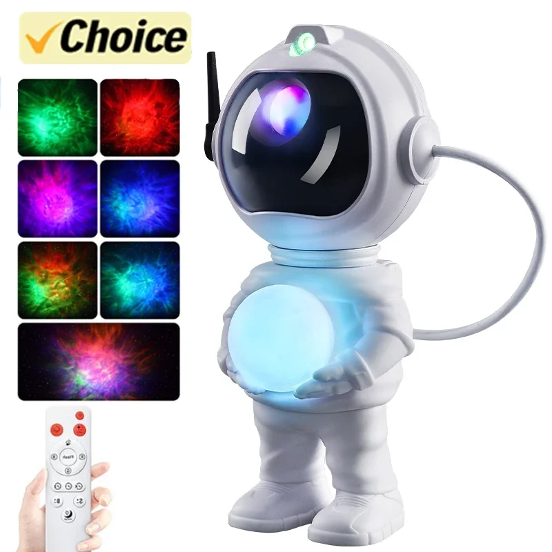 360° Adjustable Galaxy Star Projector LED Night Light Remote Control Astronaut Projection Lamp for Bedroom Room Decor Kids Gifts