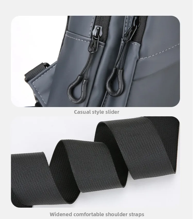 New Men's Chest Bag, Fashionable Crossbody Bag, Outdoor Sports Single-shoulder Bag, Water-resistant Large-capacity Crossbody Bag