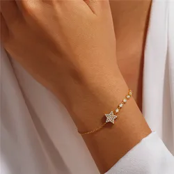 CANNER 925 Sterling Silver Five-pointed Star Zircon Versatile Bracelet For Women 18k Gold Ins Bracelet Fine Jewelry For Party