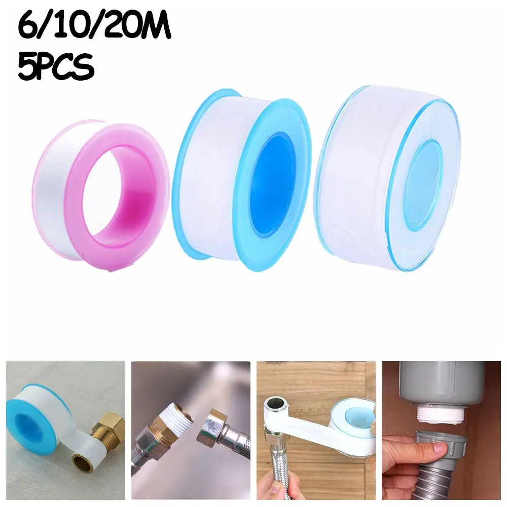 5PCS 6/10/20M Plumber Tool Plumbing Sealing Band Water Pipe PTFE Tape