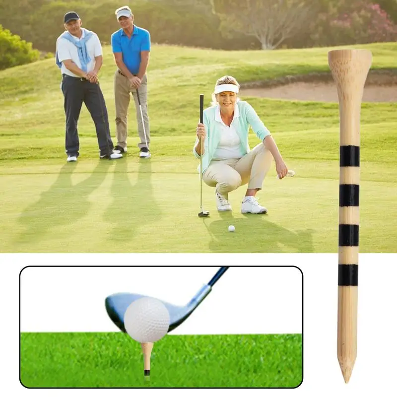 Golf Tees With Lines Portable Assorted Golf Tees Wooden Golf Mark Lightweight Ball Marker Golf Balls Accessories For Golf