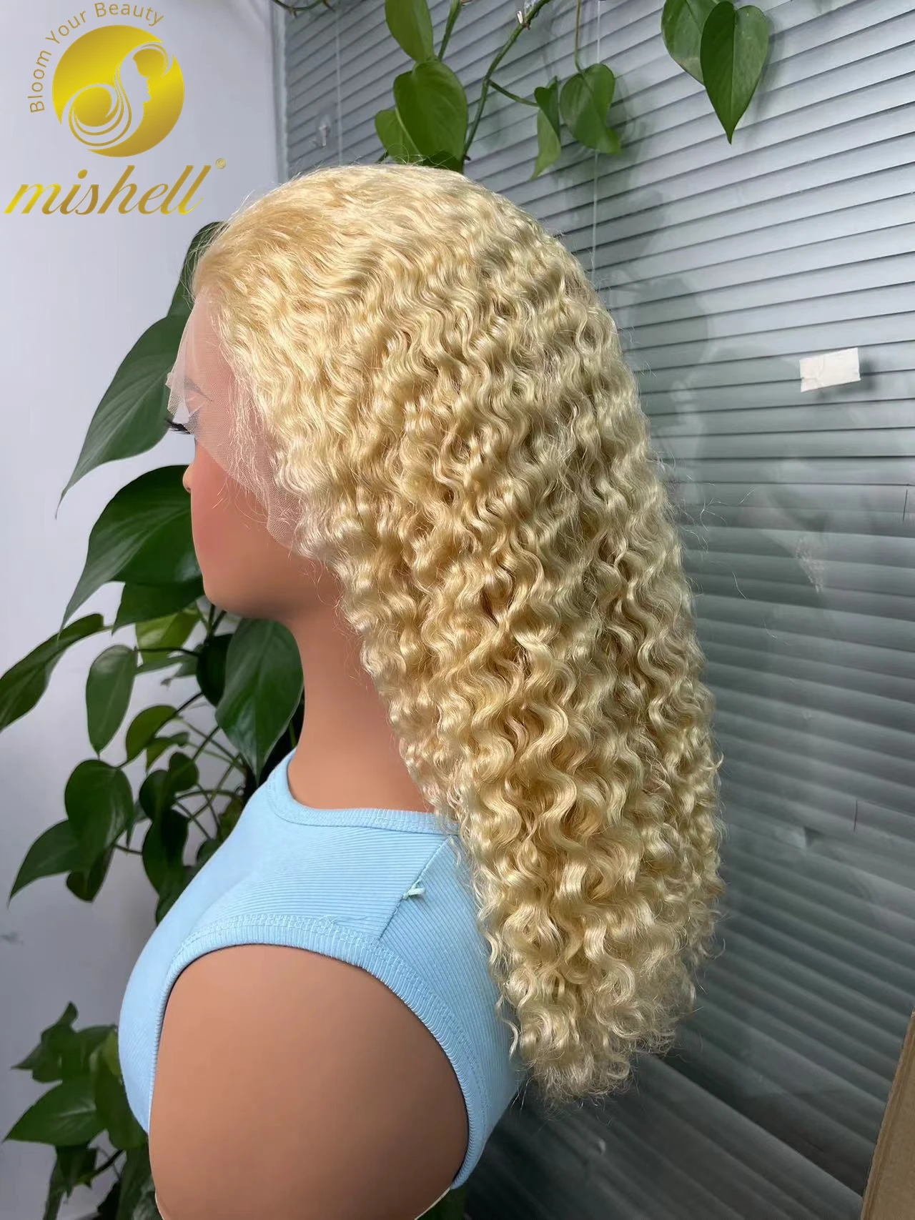 250% Density 613 Blonde Bouncy Curly Human Hair Wigs 13x4 Lace Front Water Wave Brazilian Remy Hair Wig with Baby Hair for Women