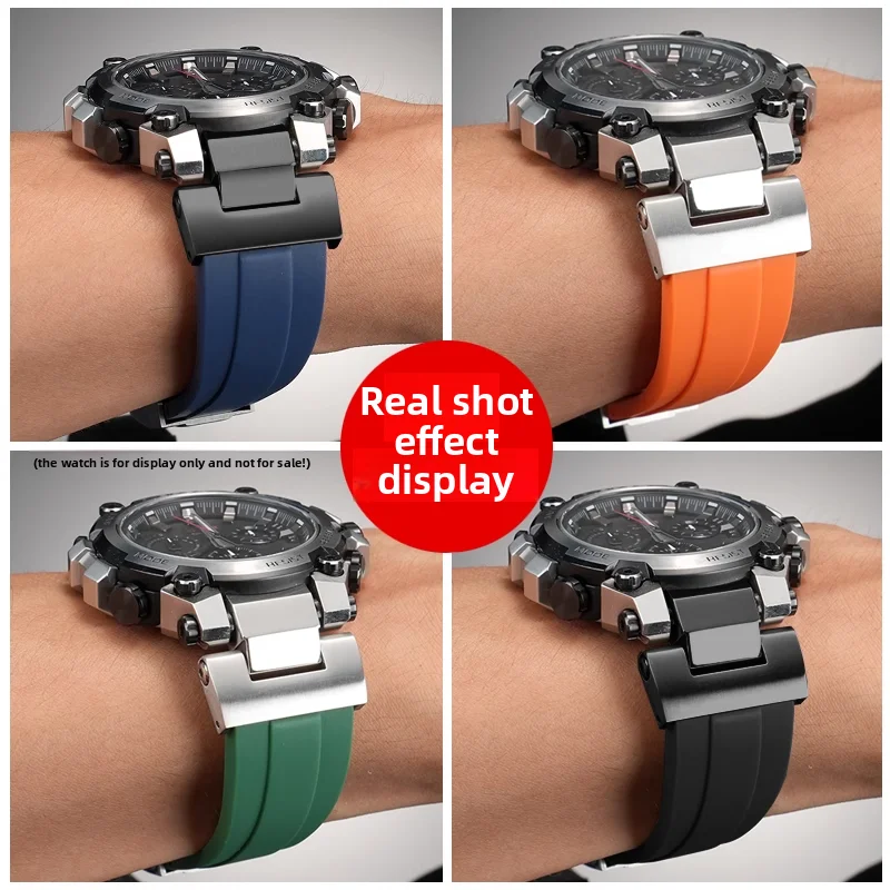 

MTG-B3000 Modified Silicone strap For Casio GSHOCK series MTG-B3000B/D/BD quick release Waterproof rubber watch band Bracelet