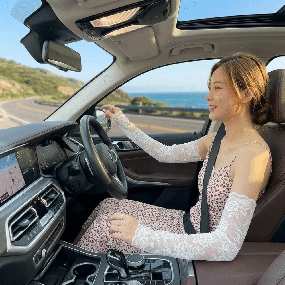 

1 Pair Fashion UV Protection Arm Sleeves Long Breathable Lace Arm Sleeve Fingerless Long Gloves Cycling