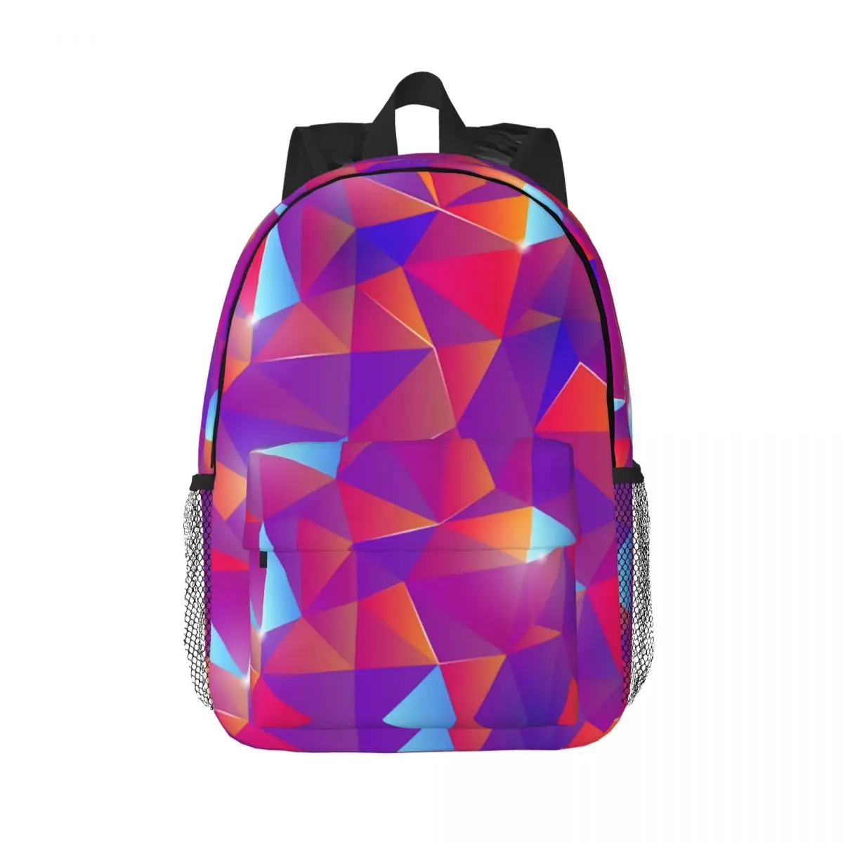 Colourful Abstract Triangles Polygon Laptop Backpack Men Women Casual Bookbag for School College Student Bag