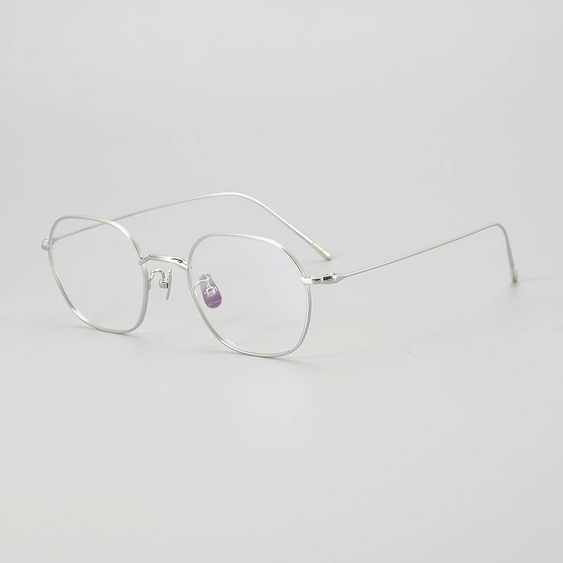 S03 Japanese Handmade Pure  Ultralight Oval Vacation Titanium Prescription glasses for women 티타늄안경테Men Women Designer