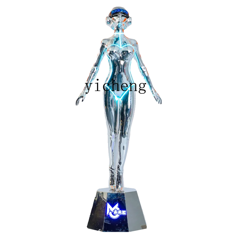 zz Ornament Mechanical Girl Art Figure Large Floor-standing Bar Internet Celebrity Sitting Posture Decoration
