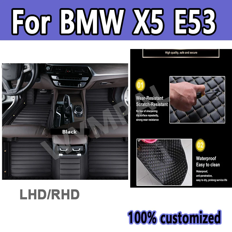 

Роскошные автомобильные коврики для BMW X5 E53 2004 2005 2006 2007, изготовленные на заказ автомобильные подушечки для ног, автомобильный ковер, аксессуары для интерьера, чехол