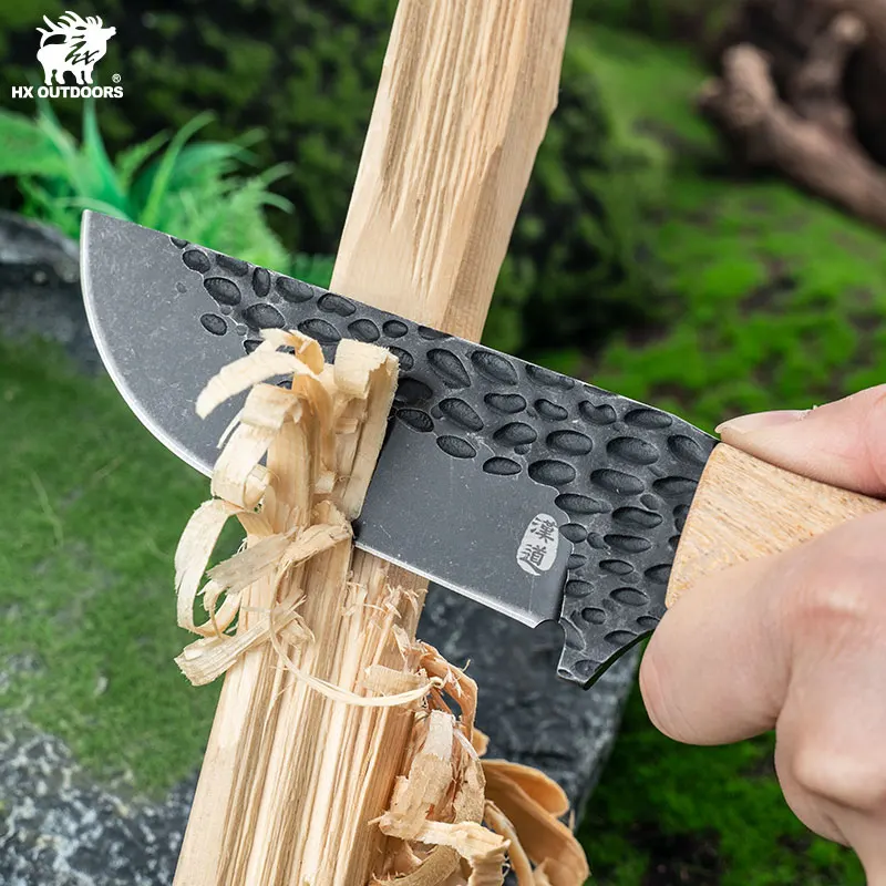 HX Outdoors janpan handmade knife,camping survival portable knife, fruit knife defesa tool wood handle with sheath dropshipping