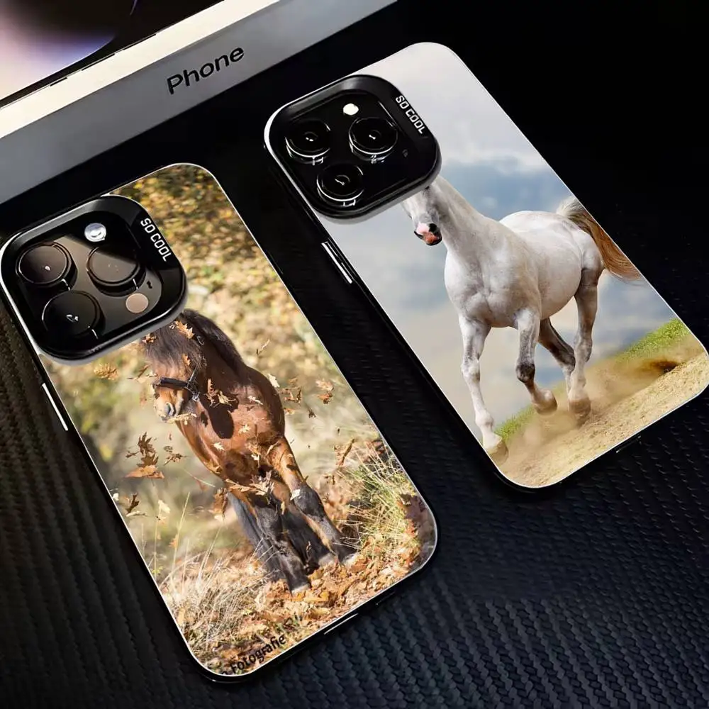

Horse Great Beauty Galloping Phone Case For iPhone17,16,15,14,13,12,11 Plus,Pro Max Black Matte Shockproof Cover