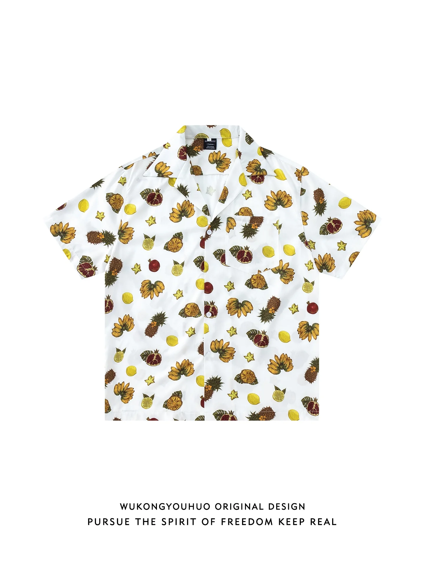

Summer Fruit Print Hawaii Sle Loose ort Sve irt ex Beachwear Casual Faion Couples irt Youth ular Wear